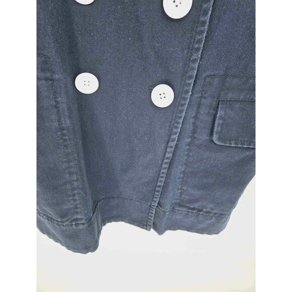 J. Crew Navy 100% Cotton Peacoat Style Blue Double Breasted Jacket Size 4 - Picture 11 of 14